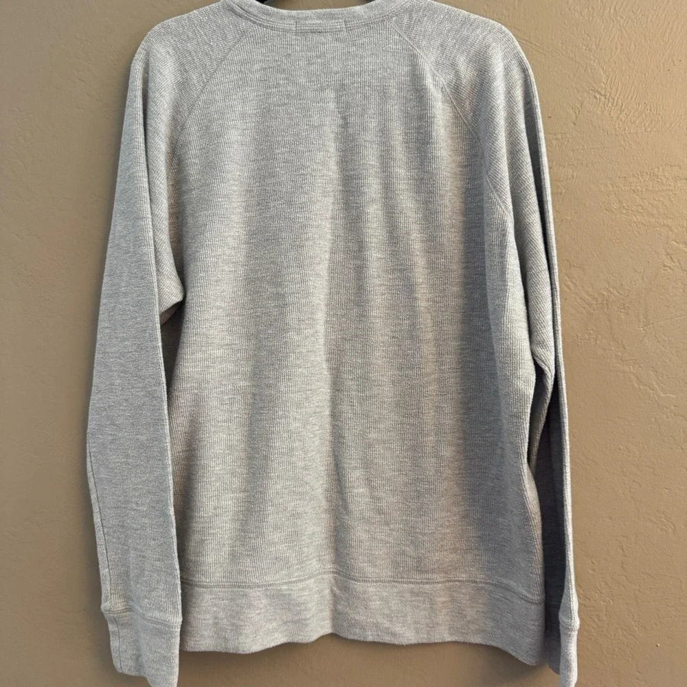 Banana Republic Mens‎ XL Gray Waffle Knit Raglan Long Sleeve Crewneck Sweatshirt
